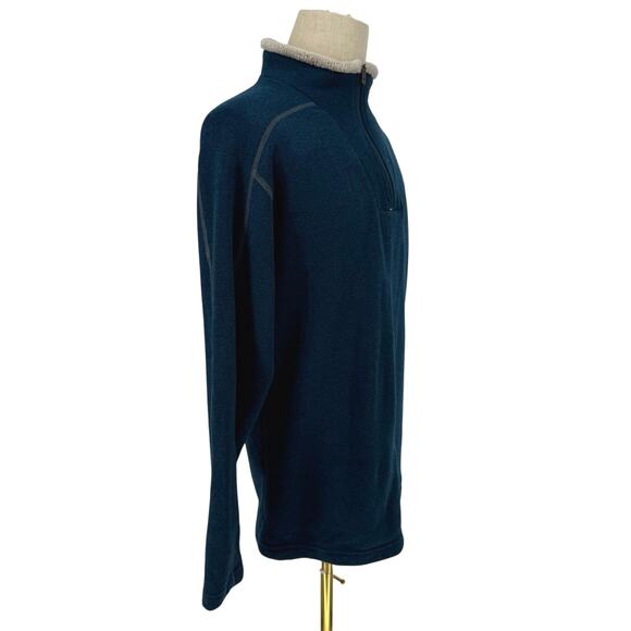 KUHL Navy Blue Quarter Zip Fleece Jacket Men XL Gorpcore Hiking Outdoors Casual - Picture 2 of 10